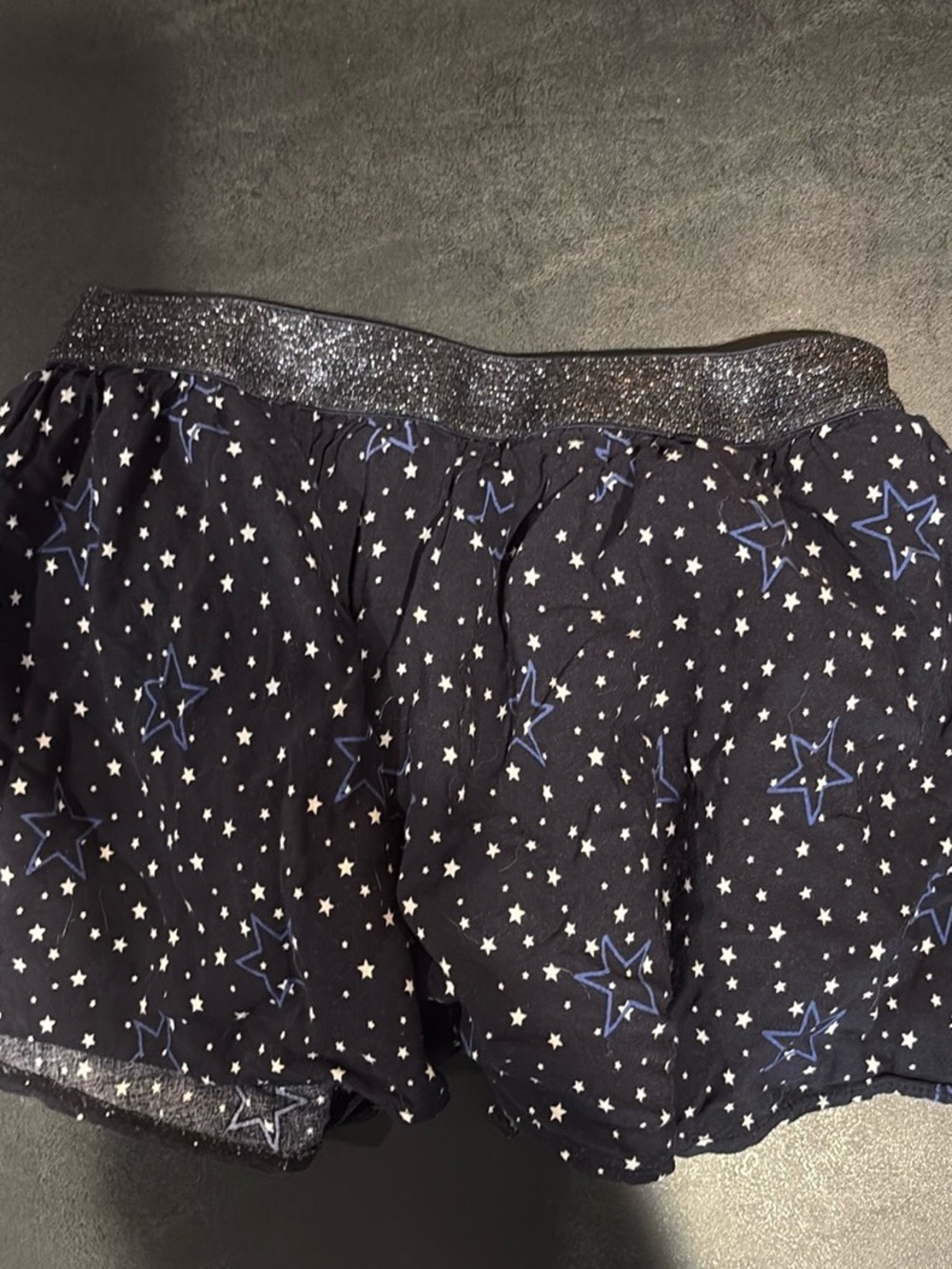 Star-Print Navy Lounge Skirt with Glitter Waistband